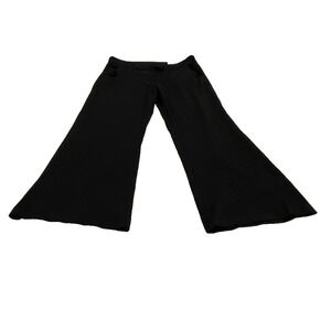 American Eagle Baggy Flare Trouser Womens Size 12L Black Stretch Comfort Office